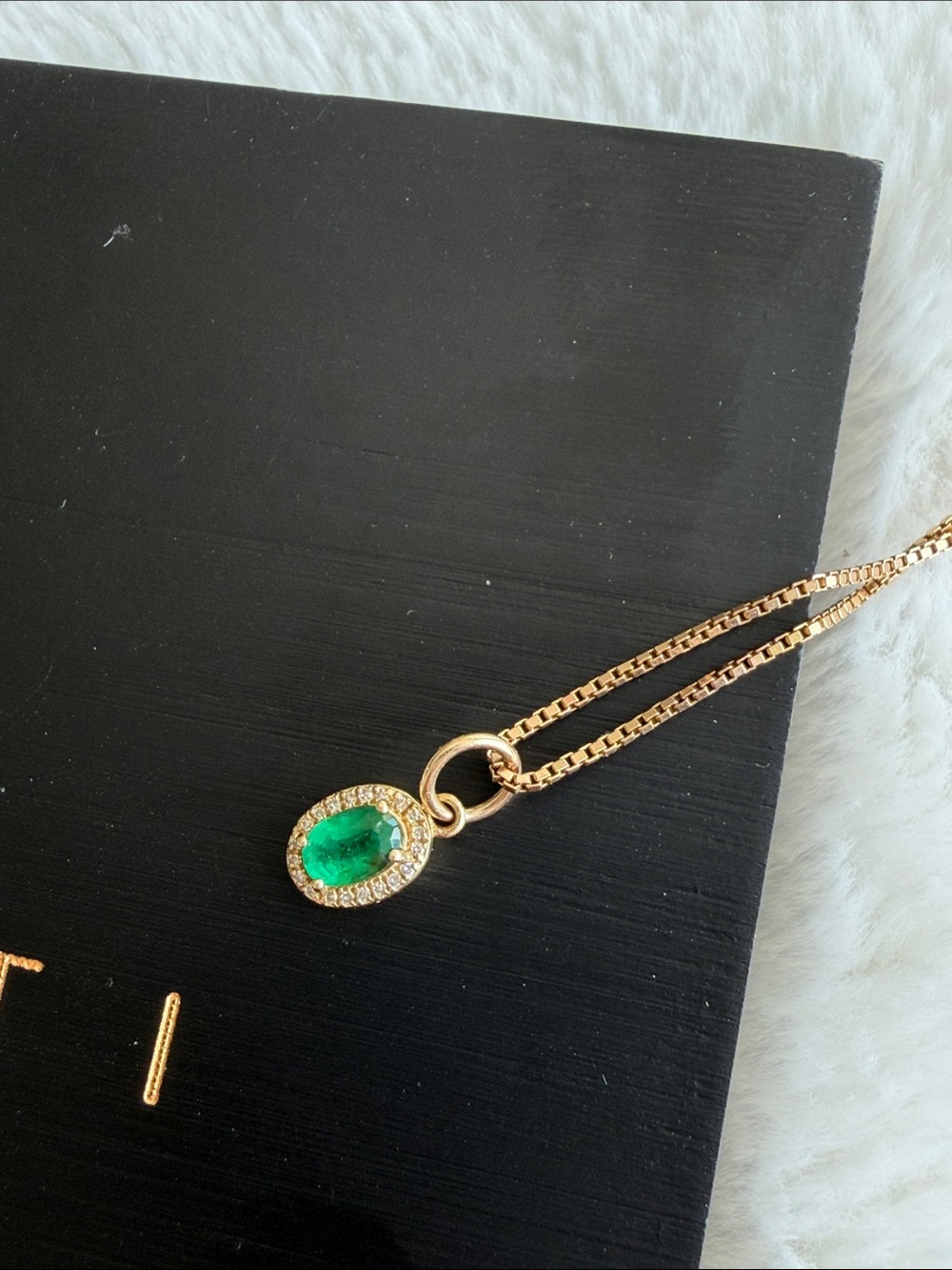 SHAKTI Emerald Divine Love Amulet 10K Gold Diamonds